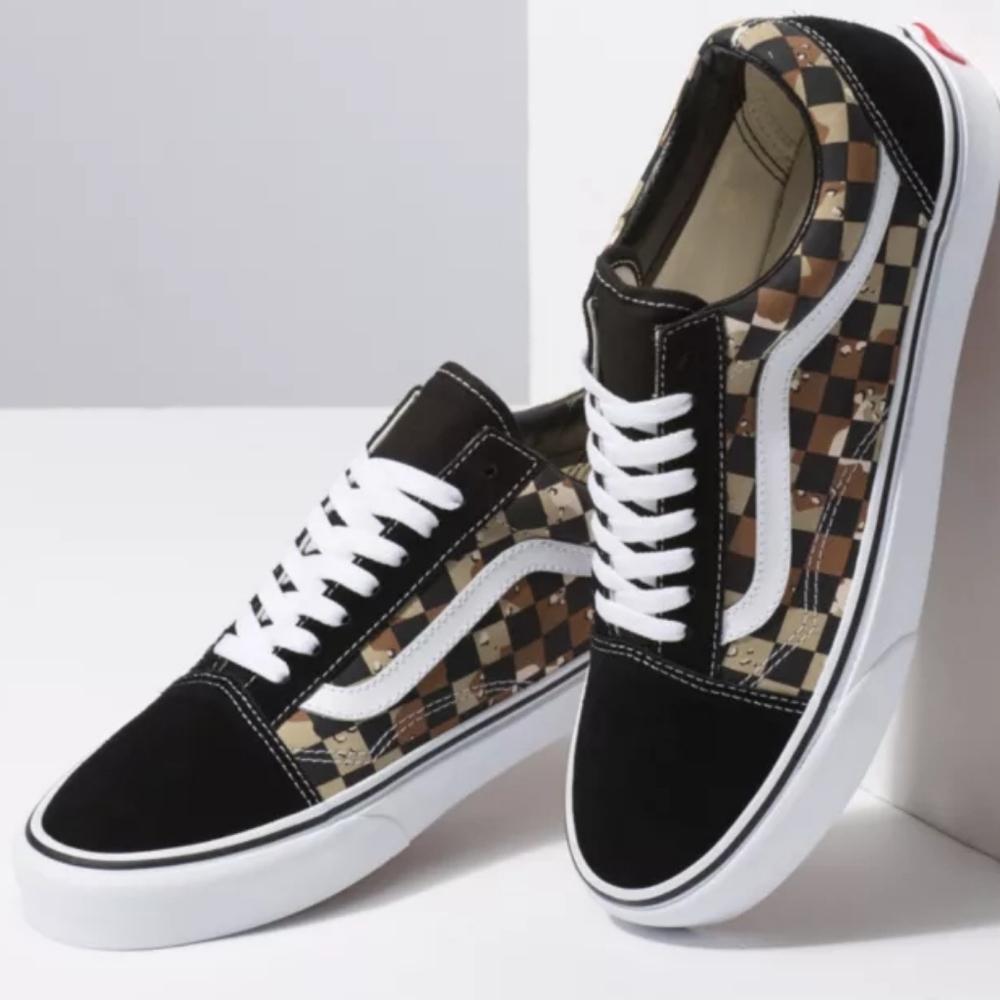 Skool Womens Shoes Desert Camo Checkeredboard